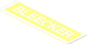 Sticker  0.8 x  2.8 with White "BLEECKER" and Border