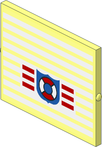 Glass for Window  1 x  4 x  3 without Handle with Coast Guard Logo Sticker