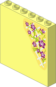 Panel  1 x  6 x  5 with Magenta Hibiscus Flowers and Hanging Kitchen Utensils Sticker