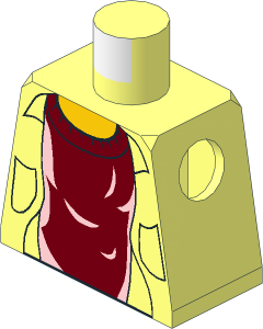 ~Minifig Torso HP with Dark Red Sweater and Yellow Neck Pattern (Obsolete)