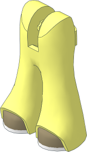Figure Friends Legs with Bell-Bottoms Pants with Dark Tan Shoes with White Soles Pattern
