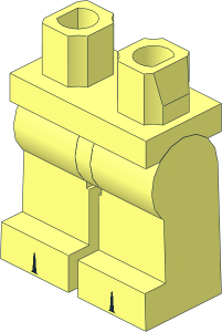 Minifig Hips and Legs with Black Gaps between 4 Toes Pattern