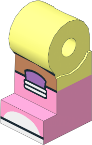 Minifig Leg Right with Stripes, Kneepad and Bright Pink Boots Pattern