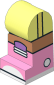 Minifig Leg Left with Stripes, Kneepad and Bright Pink Boots Pattern