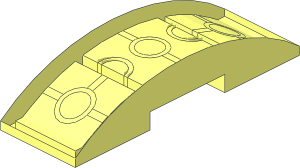~Slope Brick Curved  6 x  2 Double without Patternable Surfaces
