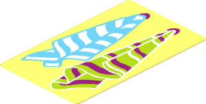 Sticker  3.0 x  1.8 with Two Striped Hanging Towels