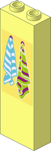 Brick  1 x  2 x  5 with Two Striped Hanging Towels Sticker
