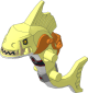 Minifig Mutant Fish with Orange Breathing Apparatus and White Belly Pattern