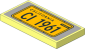 Tile  2 x  4 with Bright Light Orange License Plate and Black "CALIFORNIA" and "CI 1961" on Light Bluish Grey Background Sticker
