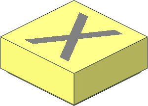 Tile  1 x  1 with Silver "X" Pattern