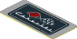 Sticker  1.8 x  3.8 with Black License Plate, White "Corvette" and Flags on Light Bluish Grey Background