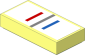 Tile  1 x  2 with Red, Metallic Silver and Blue Stripes on White Background Sticker