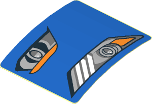 Sticker  1.9 x  1.8 with Headlights on Blue Background Right (Formed)
