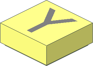 Tile  1 x  1 with Silver "Y" Pattern