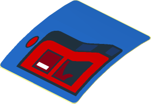 Sticker  1.9 x  1.8 with Taillamp on Blue Background Left (Formed)