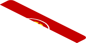 ~Sticker  1.8 x  1.9 with Logos on Red Background - First Face