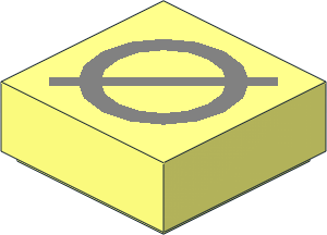 Tile  1 x  1 with Silver "Ø" Pattern