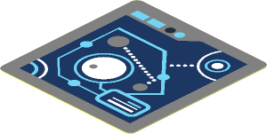 Sticker  1.9 x  1.8 with Medium Azure and White Connected Circles and Lines