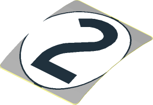 Sticker  1.9 x  1.8 with Black Number 2 in White Disc on Grey Background (Formed)