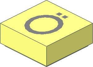 Tile  1 x  1 with Silver "Ö" Pattern