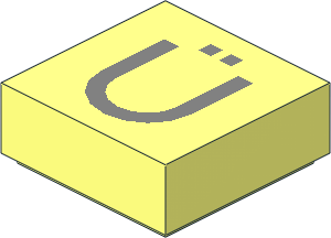 Tile  1 x  1 with Silver "Ü" Pattern