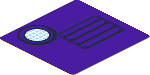 Sticker  1.9 x  1.8 with Lamp and Grille and Medium Lilac Background
