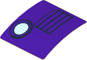 Sticker  1.9 x  1.8 with Lamp and Grille and Medium Lilac Background (Formed)