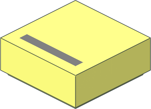 Tile  1 x  1 with Silver "_" Pattern