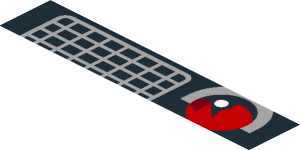 ~Sticker  1.3 x  1.8 with Grey Air Vent and Red Taillamp on Black Background Right - Second Face
