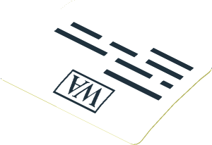 Sticker  1.1 x  1.8 with "WA" Header Letter (Formed)