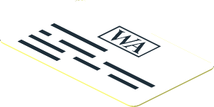 Sticker  1.1 x  1.8 with "WA" Header Letter