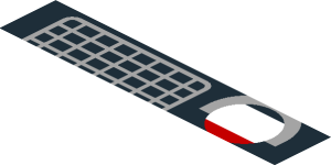 ~Sticker  1.3 x  1.8 with Grey Air Vent and Red Taillamp on Black Background Right - Second Face Main Subpart
