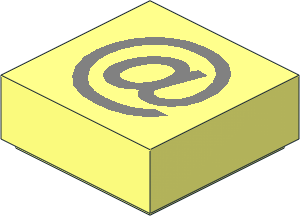 Tile  1 x  1 with Silver "@" Pattern