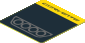 Sticker  1.9 x  1.8 with Dark Grey Exhaust Pipes on Black Background and Black "CORVETTE" on Yellow Background
