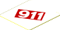 Sticker  1.8 x  1.9 with White 911 in Red Square on White Background