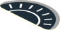 Sticker  0.9 x  1.8 Half Round with Black and White Speedometer on Light Bluish Grey Background