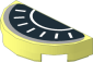 Tile  1 x  2 Half Round with Black and White Speedometer on Light Bluish Grey Background Sticker