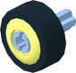 Wheel Rim  8 x 11.2 with Curved Side and Black Tyre  6/ 30 x 11 Smooth with Bright Light Blue Axle Pin Hard Snap