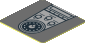 Sticker  1.8 x  1.8 with Black and Light Bluish Grey Car Centre Console on Dark Bluish Grey Background