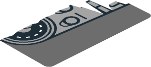 ~Sticker  1.8 x  1.8 with Black and Light Bluish Grey Car Centre Console on Dark Bluish Grey Background - Half