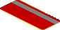Sticker  0.8 x  1.9 with Metallic Silver Right Stripe on Red Background