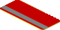 Sticker  0.8 x  1.9 with Metallic Silver Left Stripe on Red Background