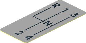 Sticker  1.8 x  0.9 with Black Gear Shift Indicators on Light Bluish Grey Background