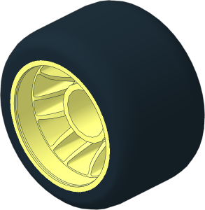Wheel 14.9 x 24 with Rubber Black Integral Smooth Racing Tyre