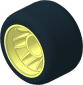 Wheel 14.9 x 24 with Rubber Black Integral Smooth Racing Tyre