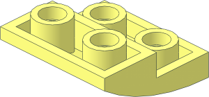 ~Slope Brick Curved  2 x  2 x  0.667 Inverted - Bottom Part