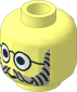 Minifig Head with Glasses and White Muttonchops Pattern