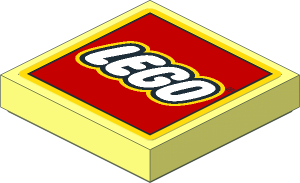 Tile  2 x  2 with Lego Logo Sticker