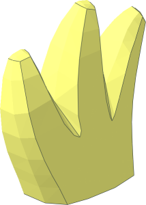 ~Plant Grass  1 x  1 x  1.333 with  3 Blades - Half