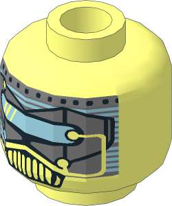 Minifig Head Robot with Small Blue Mask Pattern